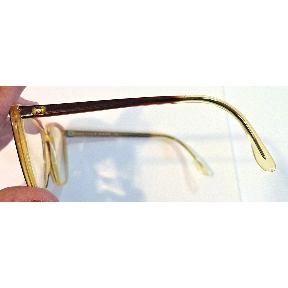 Anne Klein Jacquard Vintage Cat Eye Glass Frames Brown Handmade Italy 53-17 135